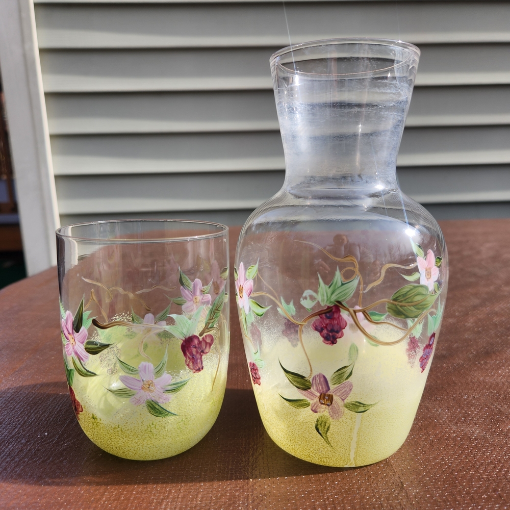 Vintage Hand-Painted Bedside Carafe Set - Picture 4 of 9